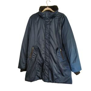 Orolay Duck Down Jacket Womens Large Blue Missing Hood